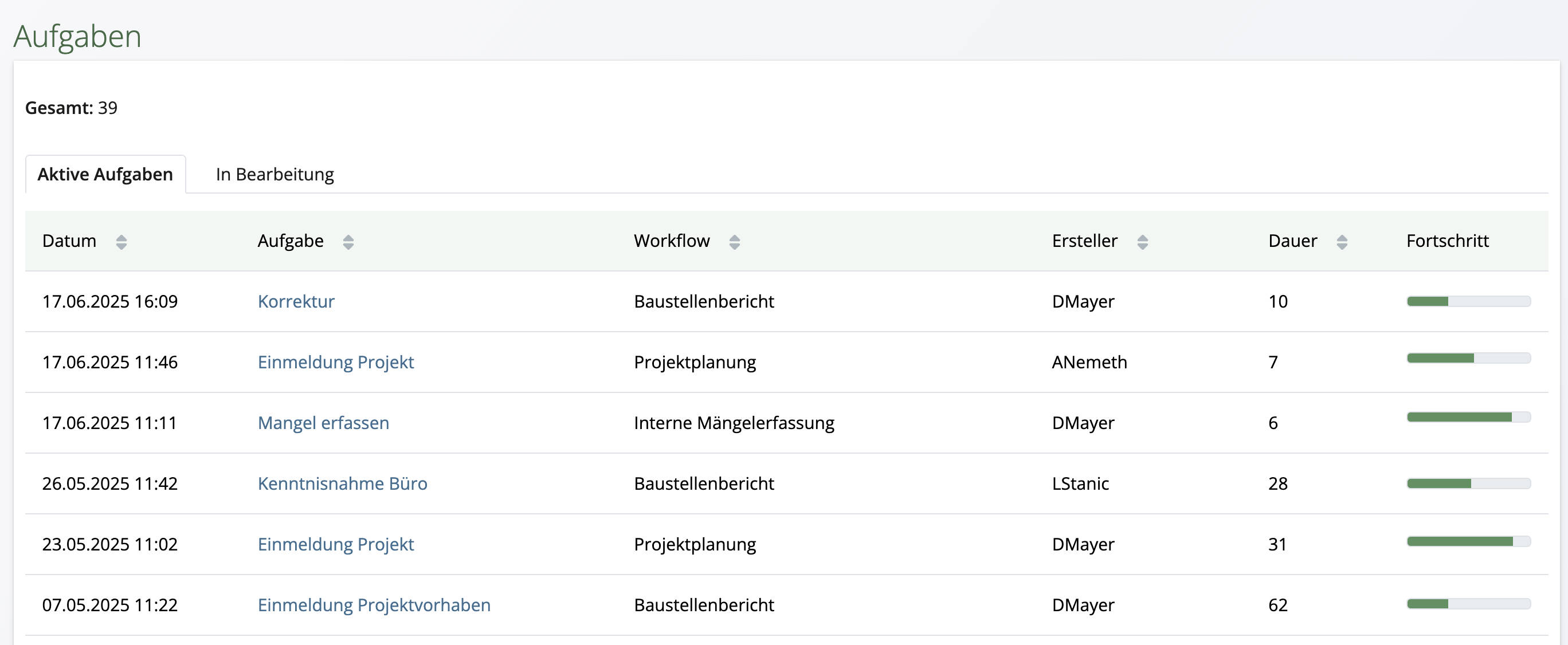 Screenshot Einstiegsseite WFS